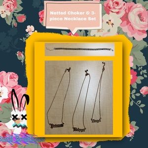 ❌SOLD ON VINTED❌ Netted Choker & 3 piece Necklace Set